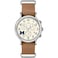 Timex Tribute Mens Collegiate Weekender Chrono 40mm Watch Michigan Wolverines with Tan Genuine Leather SlipThru Strap