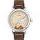 Timex x Peanuts Mens Standard 40mm Watch Fall SilverTone Case Beige Dial with Tan Genuine Leather Strap