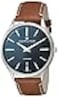 Hamilton Jazzmaster Automatic Mens Watch 40mm Stainless Steel Case Swiss Made Blue Dial Analog Wrist Watch for Men 50m Waterproof Sapphire Crystal Calf Leather Strap