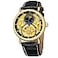 FORSINING Men Automatic Watches Tourbillon Skeleton Watch Moon Phase Wrist Watch Gold and Black