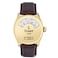 Stauer 1930 Dashtronic Mens Watch GoldFinished 39MM Case Genuine Leather Band Automatic Movement 3ATM Water Resistance