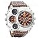 Avaner Mens Leather Wrist Watches Big Face Dual Time Zone Oversized Large Dial Leather Strap Analog Quartz Watch
