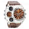 Avaner Mens Leather Wrist Watches Big Face Dual Time Zone Oversized Large Dial Leather Strap Analog Quartz Watch