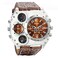 Avaner Mens Leather Wrist Watches Big Face Dual Time Zone Oversized Large Dial Leather Strap Analog Quartz Watch
