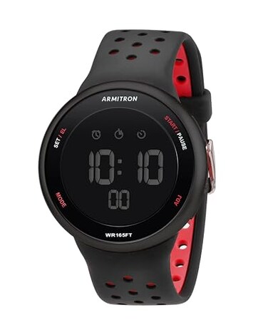 Armitron Sport Quartz Fitness Watch with Silicone Strap Black 22 Model 408423BRD