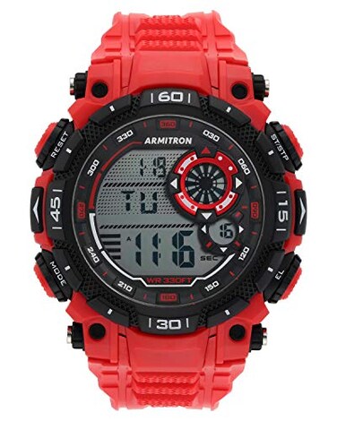 Armitron Sport Mens Quartz Sport Watch with Plastic Strap Red 22 Model 408397RED