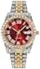 HUNRUY Hip Hop Watches for Men IcedOut Bling Diamond Luxury Quartz Watches with Date 40mm Red