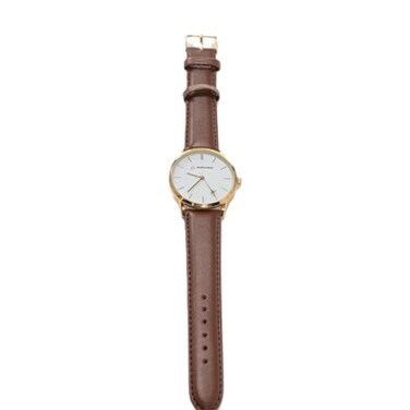 Boeing Mens Rotating Plane Watch GoldBrown