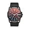 Diesel Master Chief Watch for Men Stainless Steel and Leather ThreeHand Analog Mens Watch Color Black