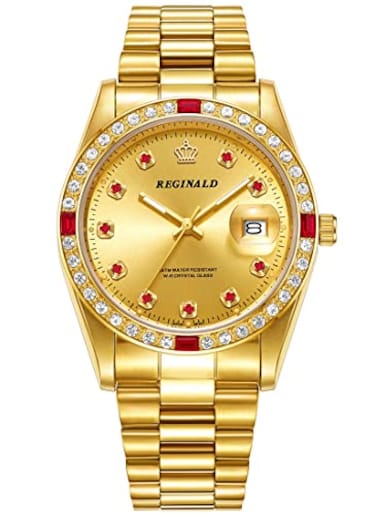 Reginald Watches for Men Hands Sapphire Full Gold Stainless Steel Quartz Dial Unisex Watch Gold