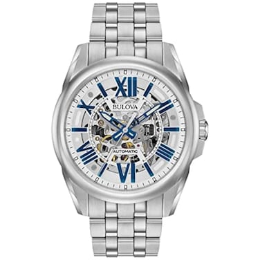 Bulova Mens Classic Sutton 3Hand 21Jewel Automatic Watch 42 Hour Power Reserve Skeleton Dial Luminous Hands 100M Water Resistant 43mm
