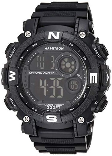 Armitron Sport Mens Digital Chronograph Resin Strap Watch 408284