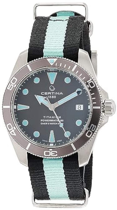 Certina Mens DS Action Diver 38mm Powermatic 80 Titanium Swiss Automatic Watch Anthracite Plastic 19 C0328074808100