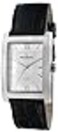 Peugeot Mens Rectangular Textured Roman Numeral Dial Classic Dress Wrist Watch with Leather Strap Band