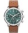 Timex Mens Marlin 40mm Watch Brown Strap Green Dial Stainless Steel Case