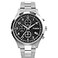 Timex Mens Dress Chronograph 43mm Watch SilverTone Bracelet Black Dial SilverTone Case