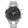 Timex Mens Dress Chronograph 43mm Watch SilverTone Bracelet Black Dial SilverTone Case