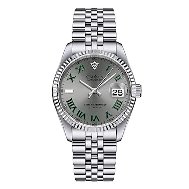CADISEN Automatic Watches Mens Mechanical Japan 8215 Movement Waterproof Classic Design Wristwatch Grey