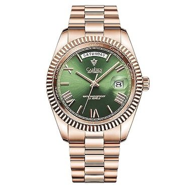 CADISEN Mens Automatic Mechanical Watch Casual Watches for Men Waterproof Sapphire Rose Gold