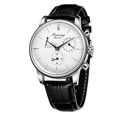 FORSINING Mens Automatic Watch Power Reserve Date Display Fashion Mechanical Wristwatch