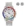 Charles Raymond Timepiece Got Colors that Aint Even on the Rainbow Flawless Multi Color Big Diamond Ice Rollie ST10327DxxS ST10327CO Silver Rainbow