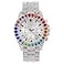 Charles Raymond Timepiece Got Colors that Aint Even on the Rainbow Flawless Multi Color Big Diamond Ice Rollie ST10327DxxS ST10327CO Silver Rainbow