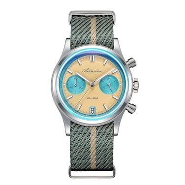 ADDIESDIVE Chronograph Watch Quartz Sweep Second Movement 100 M Waterproof BGW9 Luminous Owl Dial Sport Watches for Men Nylon Strap