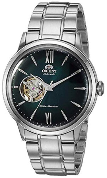 Orient Mens Helios Stainless Steel Automatic Hand Winding OpenHeart Display