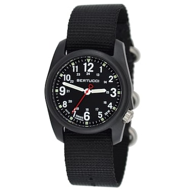 BERTUCCI 40 mm Field Watch DX3 Field Black Dial Black Case Black Nylon Band 11015
