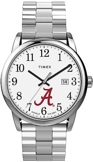 Timex Mens Easy Reader 38mm Watch Alabama Crimson Tide with Expansion Band