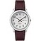 Timex Mens Easy Reader 35mm DayDate Watch SilverTone Case White Dial with Dark Brown Leather Strap