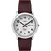 Timex Mens Easy Reader 35mm DayDate Watch SilverTone Case White Dial with Dark Brown Leather Strap
