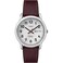 Timex Mens Easy Reader 35mm DayDate Watch SilverTone Case White Dial with Dark Brown Leather Strap
