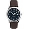 Timex Mens Easy Reader 38mm Watch SilverTone Case Blue Dial with Brown Leather Strap