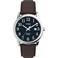 Timex Mens Easy Reader 38mm Watch SilverTone Case Blue Dial with Brown Leather Strap