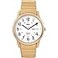 Timex Mens Easy Reader 35mm Watch GoldTone Case White Dial with ExtraLong GoldTone Expansion Band