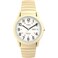 Timex Mens Easy Reader 35mm DayDate Watch GoldTone Case White Dial with GoldTone Expansion Band