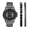 RELIC Rylan ThreeHand Black Metal Watch Gift Set with Bracelet Accessories Model ZR97000