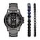 RELIC Rylan ThreeHand Black Metal Watch Gift Set with Bracelet Accessories Model ZR97000