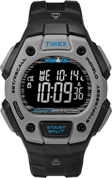 Timex Mens Ironman Triathlon Classic 30 38mm Watch Black Gray Case Negative Display with Black Resin Strap