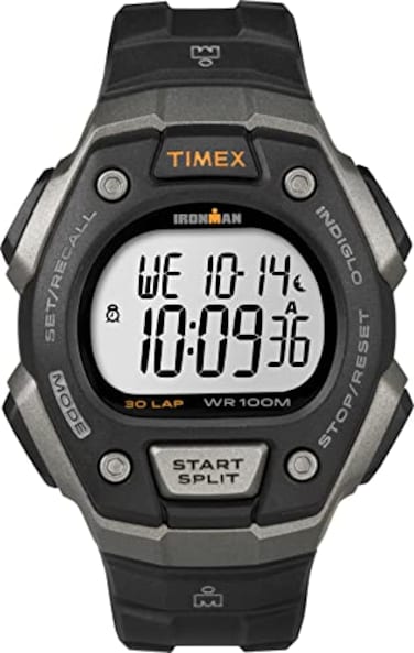 Timex Mens Ironman Triathlon Classic 30 38mm Watch Gray Black Case with Black Resin Strap