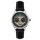 Thomas Earnshaw Mens 43mm Baron Grand Date Calendar Open Heart Automatic Vintage Green Watch with Leather Strap ES818707