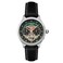 Thomas Earnshaw Mens 43mm Baron Grand Date Calendar Open Heart Automatic Vintage Green Watch with Leather Strap ES818707