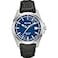 Bulova Mens Precisionist 3Hand Calendar Stainless Steel with Black Leather Strap and Blue Dial Style 96B257