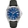 Bulova Mens Precisionist 3Hand Calendar Stainless Steel with Black Leather Strap and Blue Dial Style 96B257