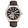 Bulova Mens Classic 3Hand Automatic Leather Strap Watch 21jewels Hack Feature Luminous Hands and MarkersOpen Aperture and Exhibition Case Back Style 97A109