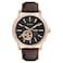 Bulova Mens Classic 3Hand Automatic Leather Strap Watch 21jewels Hack Feature Luminous Hands and MarkersOpen Aperture and Exhibition Case Back Style 97A109