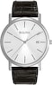 Bulova Mens Classic 3Hand Calendar Date Quartz Leather Strap Watch Buckle 37mm Style 96B104