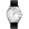 Bulova Mens Classic 3Hand Quartz Black Leather Strap Watch Roman Numeral Markers 41mm