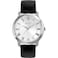 Bulova Mens Classic 3Hand Quartz Black Leather Strap Watch Roman Numeral Markers 41mm